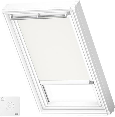 VELUX Original Store Occultant à Énergie Solaire, SK06, Blanc, Cadre Blanc
