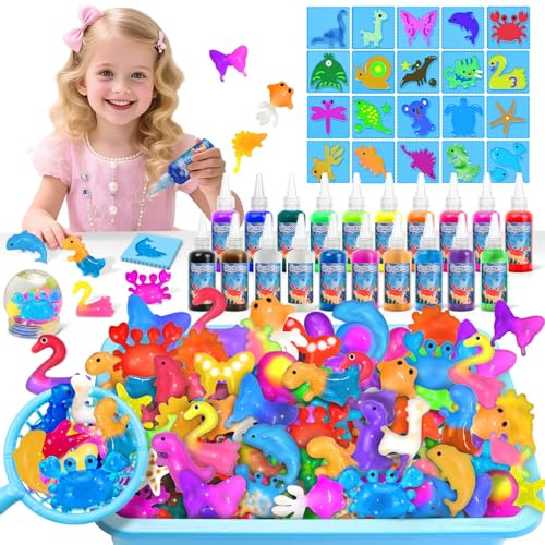 Magic Gel Water Toy Elf Kit, DIY Squishy Maker Set with 20 Molds, Aqua Gelz Water Arts Crafts Toys Educational Gift for 3 4 5 6 7 8 Girls Boys Kids, Make Your Own Squishy Set Kit
