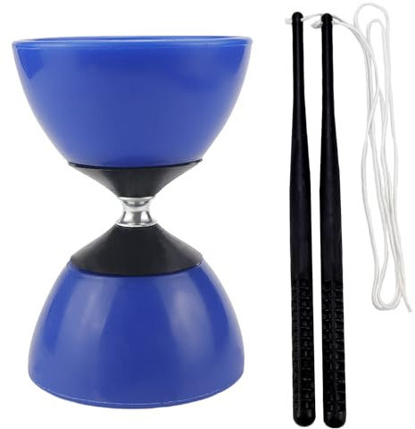 Chinese Yo-Yo Juggling Toy Set - Rubber Plastic Diabolo with Hand Sticks Fun Traditional Skill Toy for Kids Teens Adults
