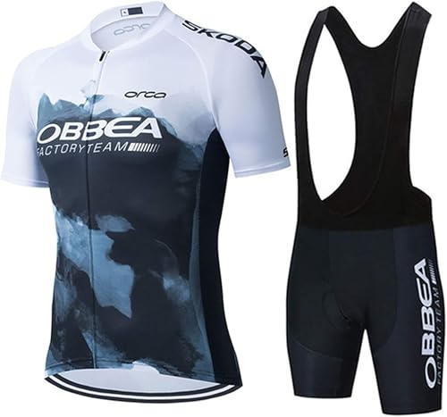 Fenovel Maillot Ciclismo Hombre Verano Conjunto Ropa MTB Pro Culotte Corto Almohadilla de Gel 19D y Camiseta Bici