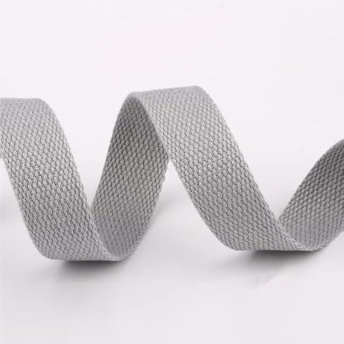 Bomullsband, 20 mm polyesterbomullsvävband flerfärgat(Grey)