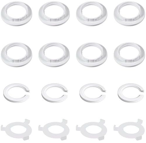 Guduling 16Pcs Light Shade Reducer Ring,3 Sizes Lamp Shade Reducer Ring | Lampshade Reducer Ring,Universal Light Shade Adapter Ring for Secure Light Shades Mounting (49/29CM,46/29CM,43/26CM)