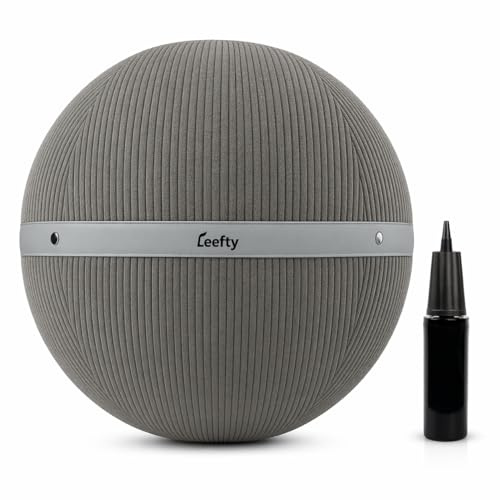 LEEFTY Ball Ergonomic Office Chair - Yoga Ball 65 cm with Anti-Skid Base - Active Seat for Office, Pregnancy, Fitness & Yoga | Reinforced Anti-Burst Exercise Ball
