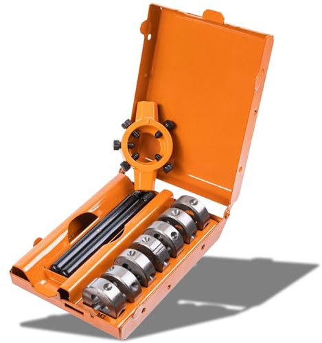 RICHMANN PREMIUM Schneideisenset Gewindeschneidersatz (M3-M12) - 8-teilig aus Si-Cr Federstahllegierung, DIN 223 Norm