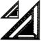 JMIATRY 2 Pcs Rafter Square Metric, 12 Inch & 7 Inch Speed Square, Aluminum Carpenters Roofing Square Tool, Builders Framing Square, Set Square Carpentry, Triangle Ruler Protractor