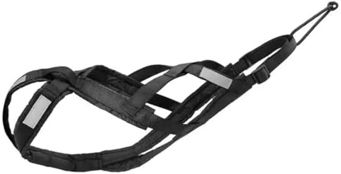 Total Harness Anti Traction for Sports with Dog, Running, Canicross, Sledding, Mushing, Bicycle, Scooter... (M Black)