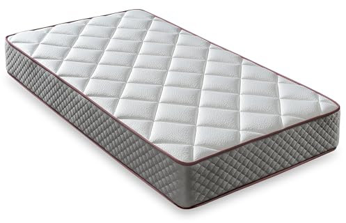 LUXIABED Colchon 90x200 Viscoelastica Dual: Caras Diferenciadas. Confort + Firmeza Media MemorySens. Higiénico y Transpirable. Individual Color Gris. Modelo Elixir Altura 20 cm