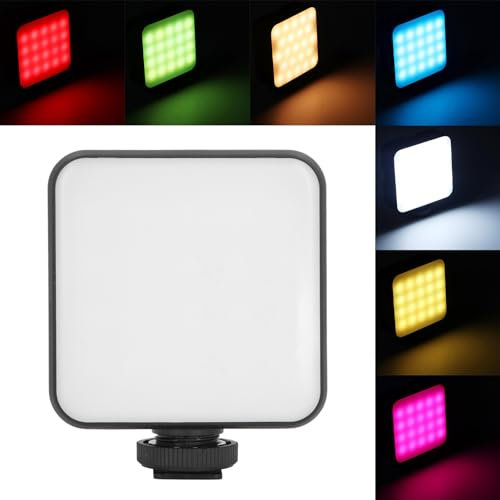 RGB-Videoleuchte, 2500 K – 9000 K CRI ≥95 Vollfarb-LED-Kameraleuchte mit 3 Kaltschuh, 20 Szenenmodi, 3 Beleuchtungsmodi, Tragbare Fotobeleuchtung