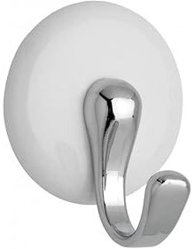 SIRO Keramik - Druckguss Weiß Chrom Glänzend Kleiderhaken Selbstklebend Schlicht 60 mm x 50 mm x 41 mm