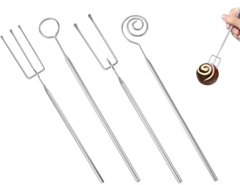 Anlising Fourchettes à Chocolat, 4PCS Fourchettes à Fondue en Acier Inoxydable, Fourchette Chocolaterie, Fondue chocolat Fourchéttes, Fourchette à Tremper Chocolat, pour Chocolat, Dessert