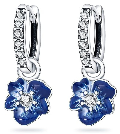 CYMYSS Örhängen Dam Silver 925, Hängande Örhängen i Sterling Silver, Lätta Dangle Drop Earrings med Hänge, Smycken Present till Kvinnor