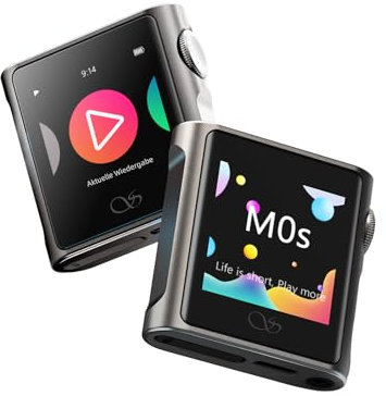 SHANLING M0s Hi-Fi-MP3-spelare, mini DAC, AMP HD-pekskärm, Bluetooth 5.0, stöder förlustfritt stereoljud med 2 TB SD-kort för sport, jogging och träning (titanium, 32 G SD-kort)