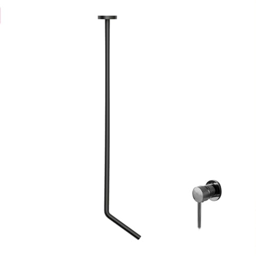 BiaoTeng Rubinetto Monocomando per Lavabo da Bagno da Soffitto a Muro Caldo e Freddo Miscelatore Lavabo Bagno da Incasso Ottone Nero