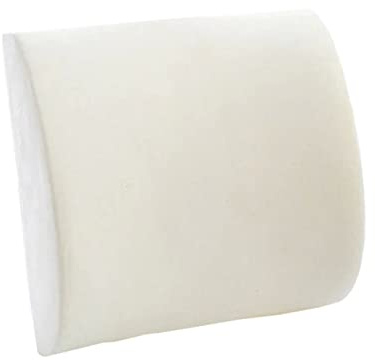 WOONEKY Almohada Lumbar de Espuma Viscoelástica Blanca Cojín Ergonómico de Viaje para Soporte Lumbar y Espalda Coche y Hogar