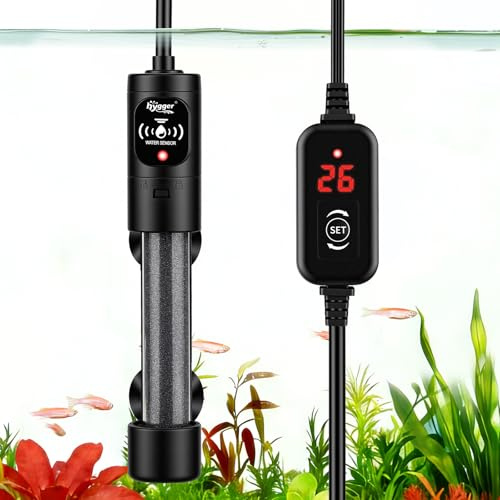 hygger Mini Chauffage Aquarium 50W, Submersible Chauffages pour Aquarium avec Contrôleur de la Température Aquarium Heater de Tortue pour 19 à 38 litres
