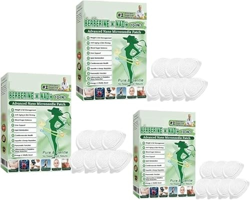Healrize Moringa - Cerotti dimagranti 10 in 1 Healrize Moringa, 10 in 1, con nano microneedle, ingredienti naturali, cerotti dimagranti per uomini e donne (3 scatole)