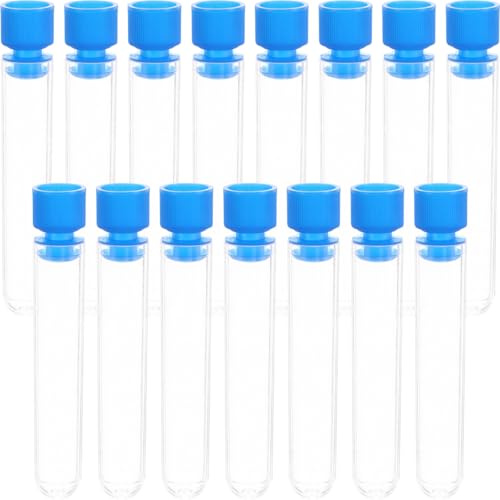 Nuobesty Lot De 50 Tubes À Essai En Plastique Transparent 2.36X0.47 Pouces Avec Bouchons Contenants Pour Stockage D'ÉChantillons Et ExpéRiences Scientifiques En Laboratoire