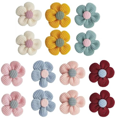 Shensuii Cute Flower Baby Hair Clips for Toddler Girls, Multicolor 14Pcs | 1.97inch Flower Design with Non-Slip Lined Clips, Soft and Lightweight for Baby Hair, Great for Toddlers Daily Wear