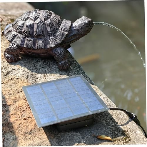 Faticenic Cracheur de Livre, cracheur d'étang Solaire, Fontaine de Tortue en résine, aérateur d'eau à énergie Solaire pour Petits étangs et décoration Jardin, cracheurs 'étang pour Petits étangs