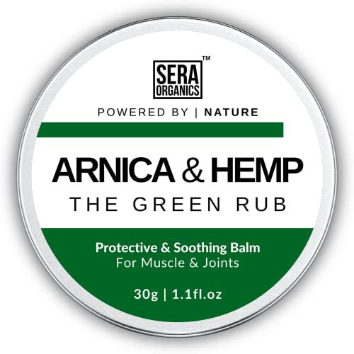 Arnica Cream for Bruising and Swelling with Hemp – Fast Absorbing Balm for Joints, Knees, Back, Shoulders – Soothing Herbal Cream with Shea Butter, Tea Tree & Avocado – by Sera Organics UK – 30g