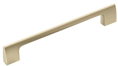 Amerock | Cabinet Pull | Golden Champagne | 6-5/16 inch (160 mm) Center-to-Center | Riva | 1 Pack | Drawer Pull | Drawer Handle | Cabinet Hardware