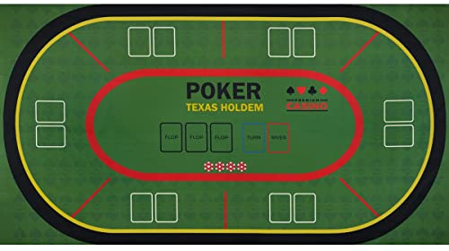 Mondo Tessuti - Spelmatta - Texas Hold'em Poker Black Jack Roulette - Hög kvalitet tillverkad i Italien (grön poker)