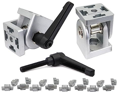 FORRCKY 2pcs 40 Series Extrusion Pivot Joint for Aluminum Extrusion Profile 4040 Series, Flexible Pivot Joint with Wrech Handle for 4040 Aluminum Profile