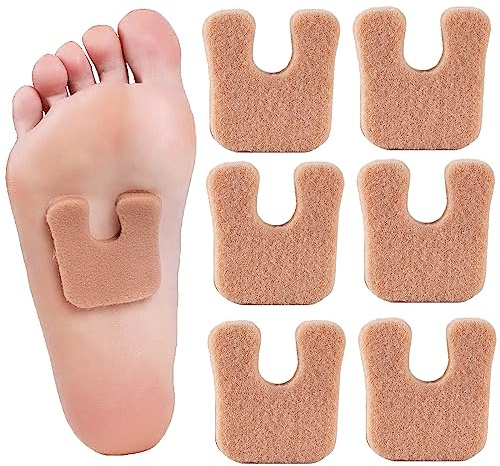 Lot de 20 coussinets en forme de fer à cheval pour pieds, callosités, coussinets métatarsiens 3 en 1, coussinets en feutre pour callosités du pied et du talon, coussin soulagement de la douleur