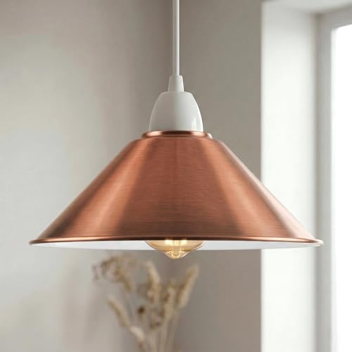 LEDSone Retro Vintage Lampenschirm, Metallkegel Industrieller Lampenschirm, 4cm, E27 Aufhängeloch