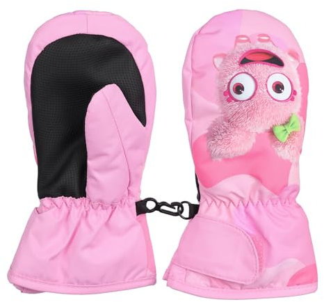 Fäustlinge Kinder Winter Handschuhe Skihandschuhe schneehandschuhe für 2-9 Jahre Mädchen Jungen Winterhandschuhe PU Palme Wasserdicht Winddichte Warm Fleece Skifahren Snowboard Reiten Laufen M