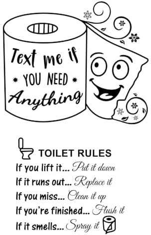 ShaMyiuCnz 2 PCS Art Funny DIY Decor Decal Bath Room Door Sticker Bathroom Stickers Art Quote Decal Wall Art