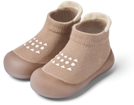 Bearbay Baby Walking Sock Shoes Infant Non-Slip Breathable Slippers with Soft Rubber Sole Baby Boys Girls Sneakers,22/23