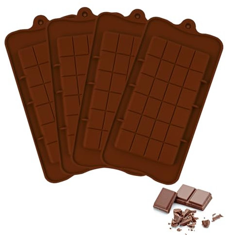 Trukafie 4 Stück Schokoladenform, Schokoladenform Tief Lebensmittelqualität, Pralinenform Silikon Antihaftbeschichtet, Silikonform Schokolade für Eiswürfelform, Süßigkeiten, Schokolade, Backen, Küche