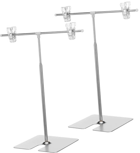 2piezas Soporte De Carteles De Acero Inoxidable Estante Para Publicidad De Doble Cara Soporte De Mesa Retráctil Para Exposiciones Y Tiendas