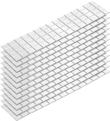 QUARKZMAN 1320 piastrelle autoadesive per mosaico, 10x10 mm, quadrate, mini adesivi in acrilico, per fai da te, colore: argento