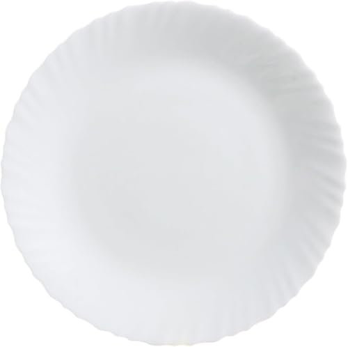 Best House | Round Dinner Plates | Opalware | White | 10.5/26.5 cm | Set of 6 Pcs | Microwave, Oven, and Dishwasher Safe, Scratch Resistant Modern Dinnerware Dish Set