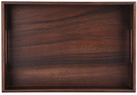 Servicio Rectangular de Nogal T con Rayos para Té, café y Bocadillos, y Diseño de Eleg