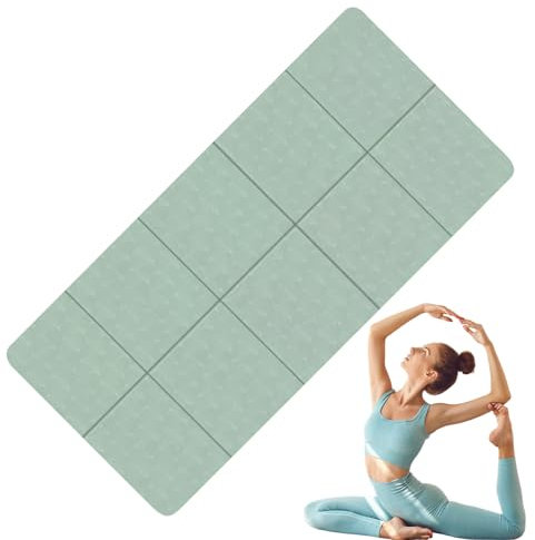 Reise-Yogamatte, rutschfest, faltbar, tragbar, für Zuhause, Yoga, dick, faltbar, Pilates-Bodenübung für drinnen und draußen, für Pilates, Workout, Fitness, Stretching