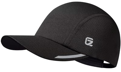 GADIEMKENSD Cooling Men’s Running Hat Performance Mesh Hat - Excellent Ventilation, Lightweight, Reflective Safety. Black