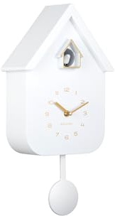 Karlsson Wanduhr Solo Color Cuckoo - Weiß - 6x21,5x41cm - Andere - Kunststoff - Wanduhr Modern Wohnzimmer - Wanduhren - Kuckucksuhr
