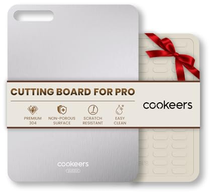 Stainless Steel Cutting Board for Kitchen - Non Toxic Metal Chopping Board Odor-resistant Food Grade Kitchen Cutting Boards 13.5L x 10W Dishwasher Safe