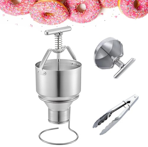Donut Depositor Manuell dispenser med stativ, 3L kommersiell munksmet maskin, 6 tjocklekjusteringar för jämn formning och dispensering