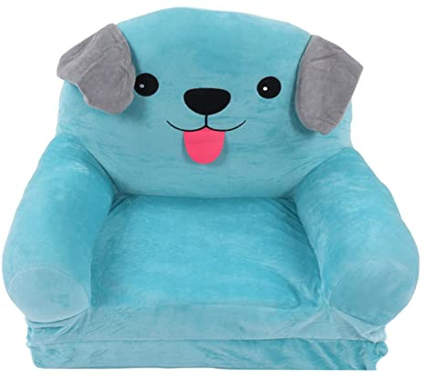plplaaoo Sofá para niños Blue Puppy, sofá Cama pequeño Plegable de Dibujos Animados Lindo, Asiento para niños de Doble Uso, Leer, Relajarse, Jugar o Dormir en el Dormitorio, (2 Niveles)