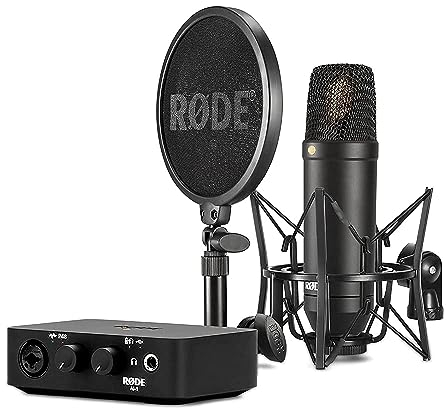 RØDE NT1 / AI-1 Complete Studio Kit Kit de estudio completo RØDE con micrófono de condensador NT1 Studio y interfaz de audio AI-1 para producción musical, grabación vocal, transmisión y podcasting
