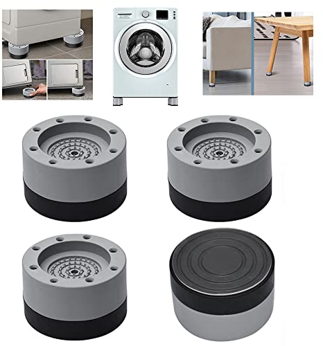 DCQQ 4 Stück Waschmaschine Fußpolster Waschmaschinenunterlage Universal Anti vibration Universal Antivibrationsmatte Gummi-Fußpolster Anti-Vibrations Gummimatten für Waschmaschinen Möbel Kühlschrank