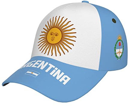 DABOYOZHZH Gorra de béisbol Argentina con la Bandera de Argentina, impresión Completa 3D, Unisex, Ajustable, para Adultos, Gorras patrióticas de fútbol, Bandera, 7-7 1/4
