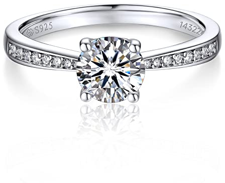 MomentWish Engagement Rings Moissanite Ring Promise Ring for Women