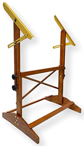 Alvin SHOP607 Pavilion Drafting Art Table Base, Base Only; Solid Wood Construction; Adjustable Height and Angles; 24 Pencil Ledge; Not Assembled