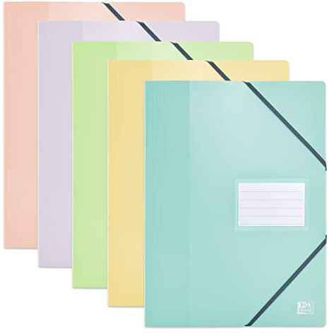 OXFORD Sichtmappe mit Gummizug, A4, 80 Seiten, 40 Hüllen, Polypro, Pastellfarben, zufällige Farbe