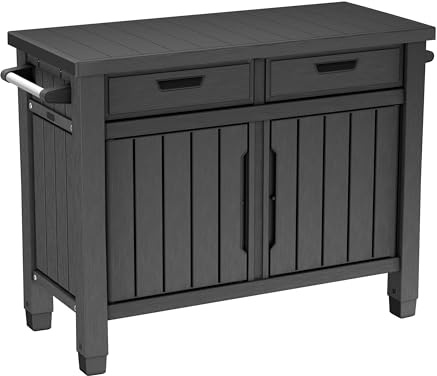 Keter Barbecue Unity XL, ideal als Halterung für die Zubereitung des Grills, 134 x 51,7 x 90 cm, Graphit